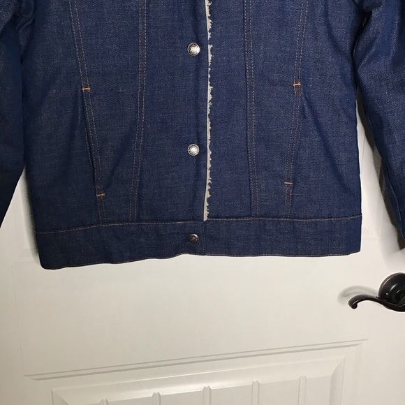 Vintage 70’s Levi’s Orange Tab Sherpa Lined Dark Blue Denim Jacket. - Picture 5 of 16